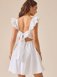 Leanna Flutter Sleeve Mama Dress Detail 2 - TULLABEE