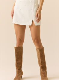 Swan Tweed Pearl Skirt Detail 3 - TULLABEE