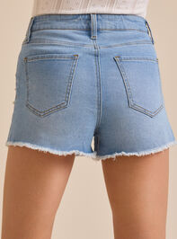 Jensine Pearl Denim Shorts Detail 5 - TULLABEE