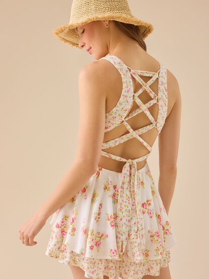 Franklia Lace Up Romper - TULLABEE