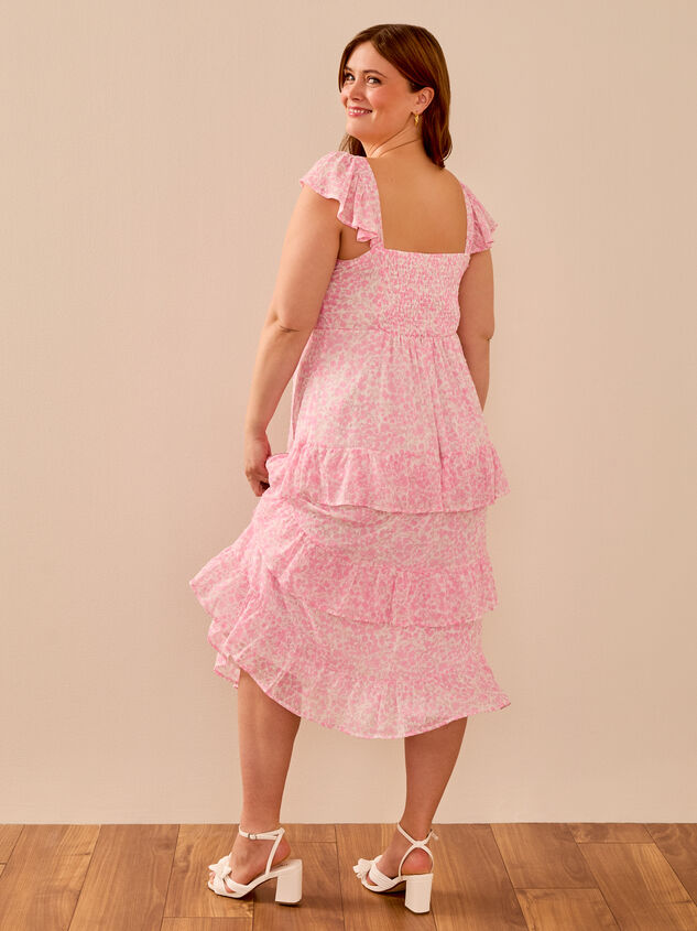 Mila Floral Midi Dress Detail 5 - TULLABEE