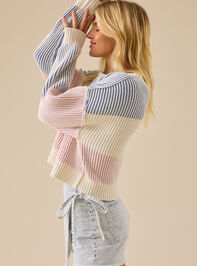 Sloane Ribbed Striped Sweater Detail 5 - TULLABEE