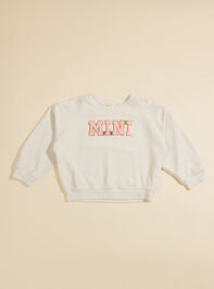 Mini Chenille Patch Sweatshirt Detail 2 - TULLABEE