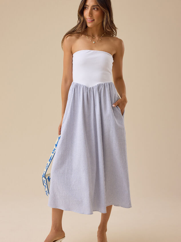 Renee Strapless Midi Dress - TULLABEE