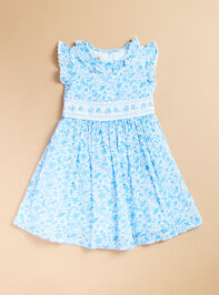 Lydia Floral Smocked Toddler Dress Detail 2 - TULLABEE
