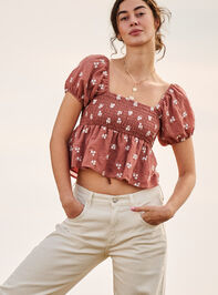 Margot Embroidered Babydoll Top - TULLABEE