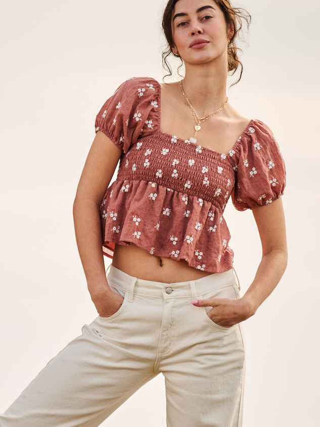 Margot Embroidered Babydoll Top - TULLABEE