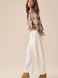 Willow Cropped Plaid Top Detail 3 - TULLABEE