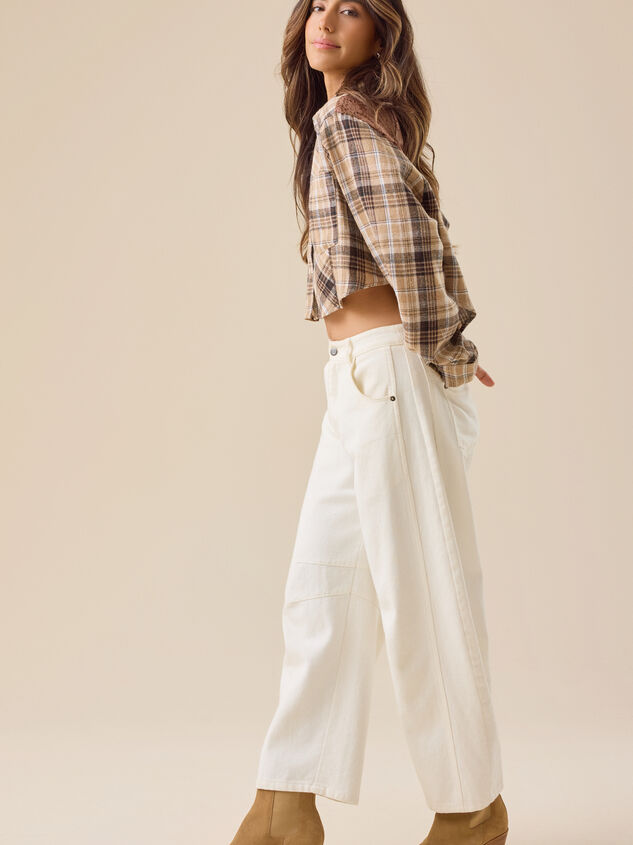 Willow Cropped Plaid Top Detail 3 - TULLABEE