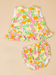 Retro Floral Ruffle Set Detail 2 - TULLABEE