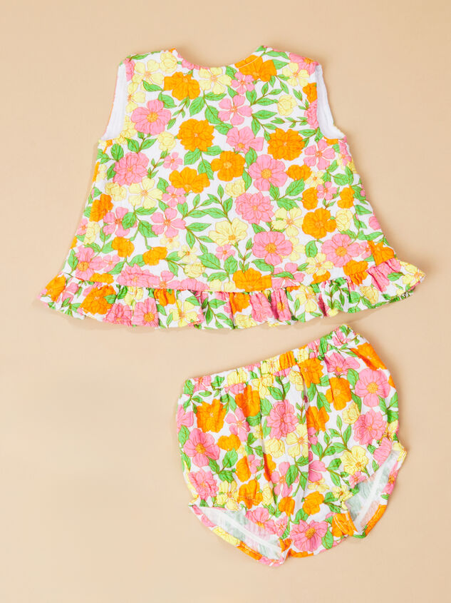 Retro Floral Ruffle Set Detail 2 - TULLABEE