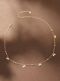 Dainty Pearl Bow Choker Detail 2 - TULLABEE