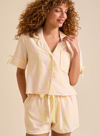 Cleo Striped Sleep Top Detail 3 - TULLABEE