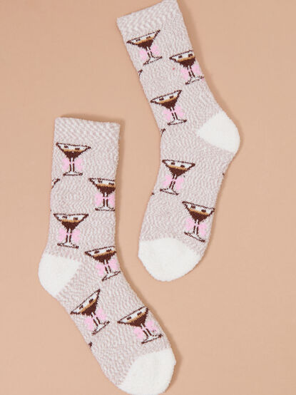 Espresso Martini Bow Cozy Socks - TULLABEE