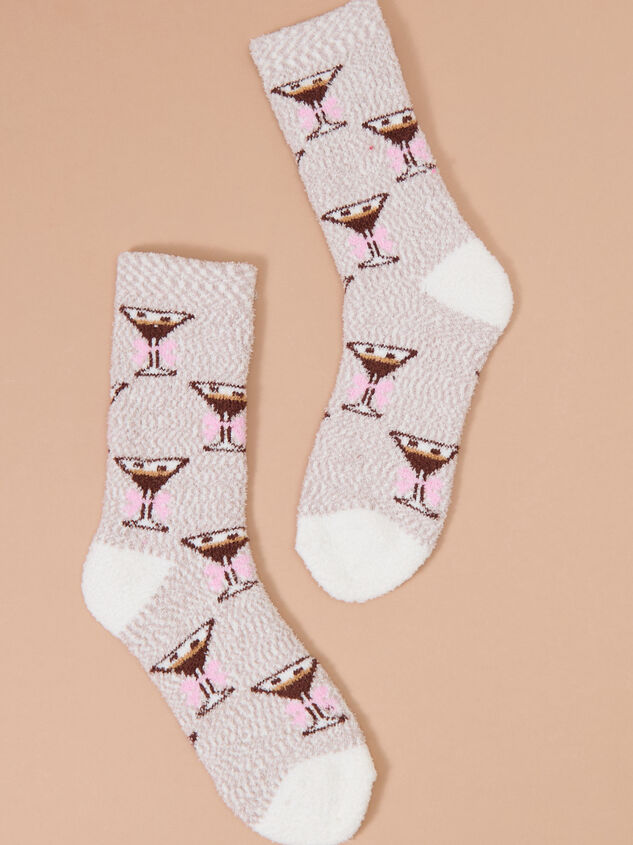 Espresso Martini Bow Cozy Socks - TULLABEE