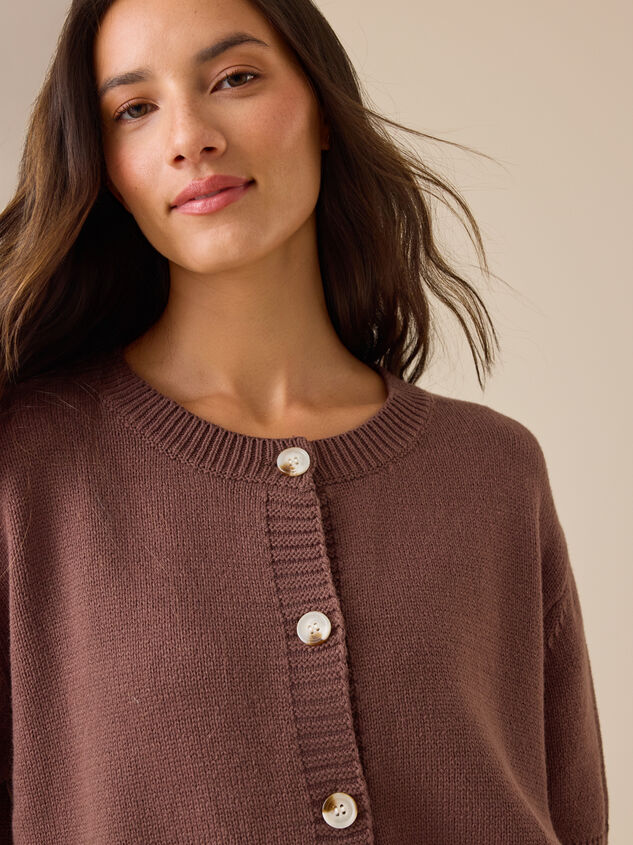 Rosie Short Sleeve Cardigan Detail 3 - TULLABEE