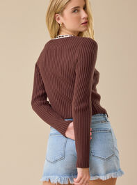 Layla Ribbon Trim Shrug Detail 3 - TULLABEE