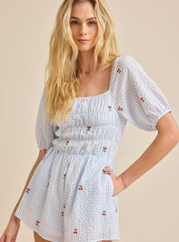 Natalia Cherry Gingham Romper - TULLABEE