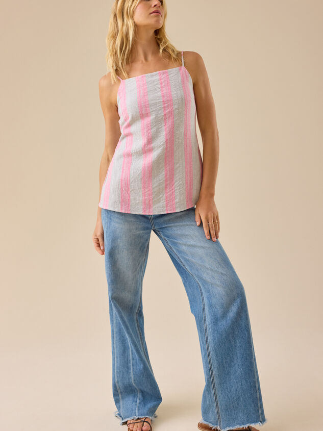 Nikki Striped Tie Back Top Detail 3 - TULLABEE