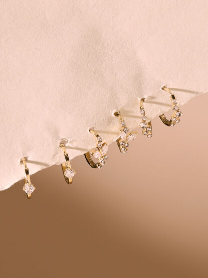 18K Crystal Mini Hoop Pack - TULLABEE