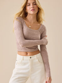 Aurelia Long Sleeve Jacquard Cami Detail 3 - TULLABEE