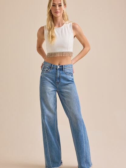 Baylee Rhinestone Fringe Top - TULLABEE