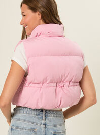 Nora Cropped Puffer Vest Detail 4 - TULLABEE