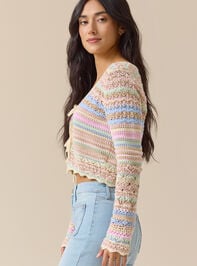 Byrdie Striped Crochet Top Detail 3 - TULLABEE