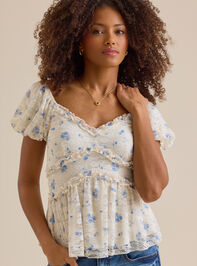 Blythe Floral Babydoll Top Detail 3 - TULLABEE