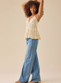 Lace Trim Babydoll Tank Detail 4 - TULLABEE