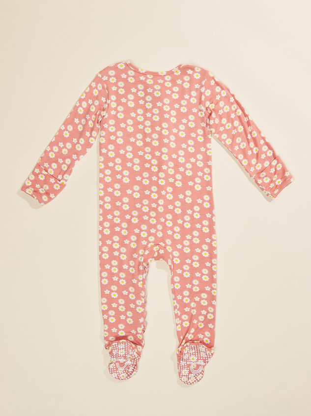 Rose Daisy Ruffle Footed Sleeper Detail 2 - TULLABEE