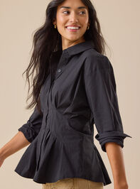 Julianne Pleated Button-Up Top Detail 4 - TULLABEE