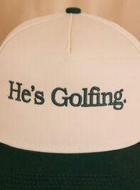 He's Golfing Trucker Hat Detail 2 - TULLABEE