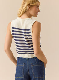 Londyn Stripe Sweater Vest Detail 6 - TULLABEE