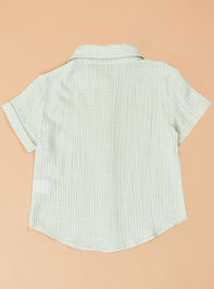 Kyle Gingham Button Down Shirt Detail 3 - TULLABEE