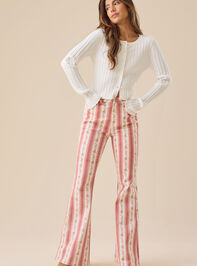 McKenzie Floral Stripe Flare Pant - TULLABEE