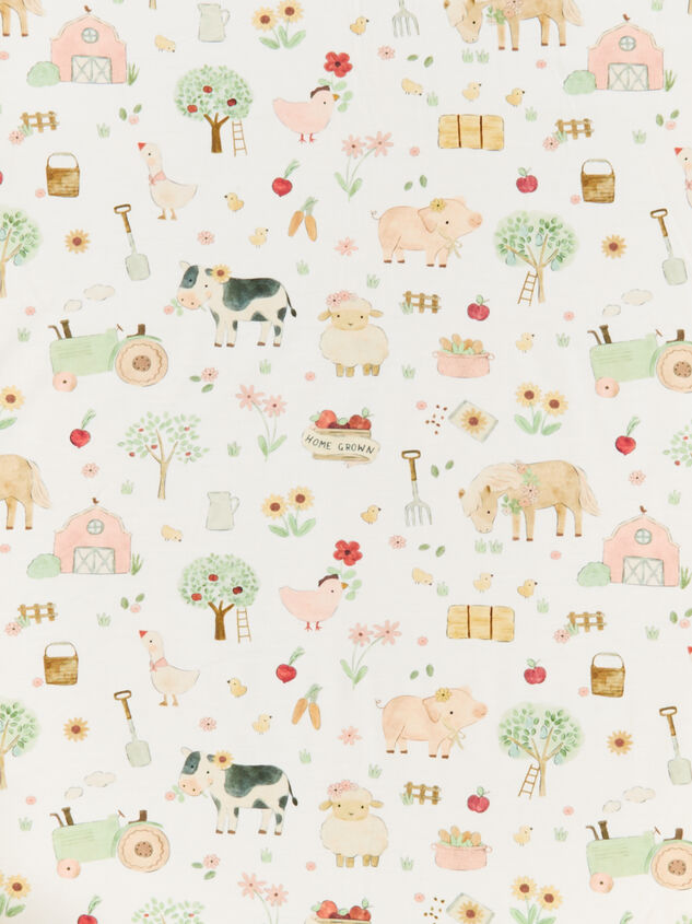 Farm Animal Swaddle Blanket Detail 3 - TULLABEE