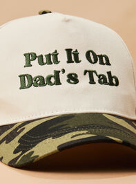 Put it on Dads Tab Trucker Hat Detail 2 - TULLABEE
