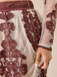 Arissa Floral Embroidered Maxi Skirt Detail 2 - TULLABEE