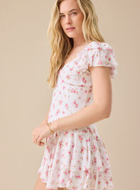 Penny Floral Mini Dress Detail 3 - TULLABEE