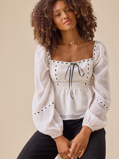 Gemma Ribbon Babydoll Top - TULLABEE