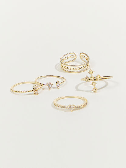 Cross Crystal Ring Pack - TULLABEE