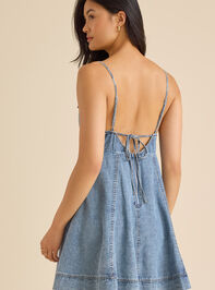 Calliope Denim Mini Dress Detail 5 - TULLABEE