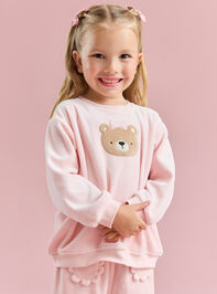 Blissful Bear Velour Top and Pants Set Detail 6 - TULLABEE