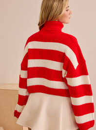 Spirit Stripe Turtleneck Sweater Detail 5 - TULLABEE