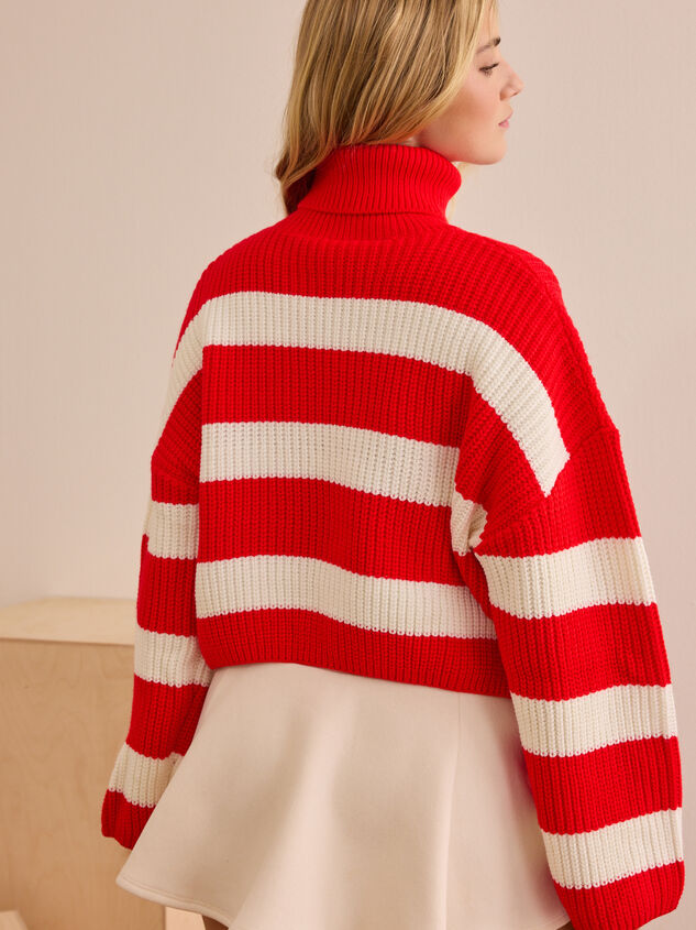 Spirit Stripe Turtleneck Sweater Detail 5 - TULLABEE