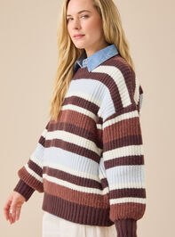Suede Striped Tunic Pullover Detail 3 - TULLABEE