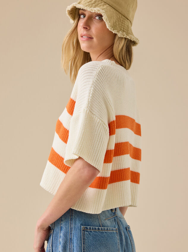 Ricki Striped Boxy Sweater Detail 3 - TULLABEE