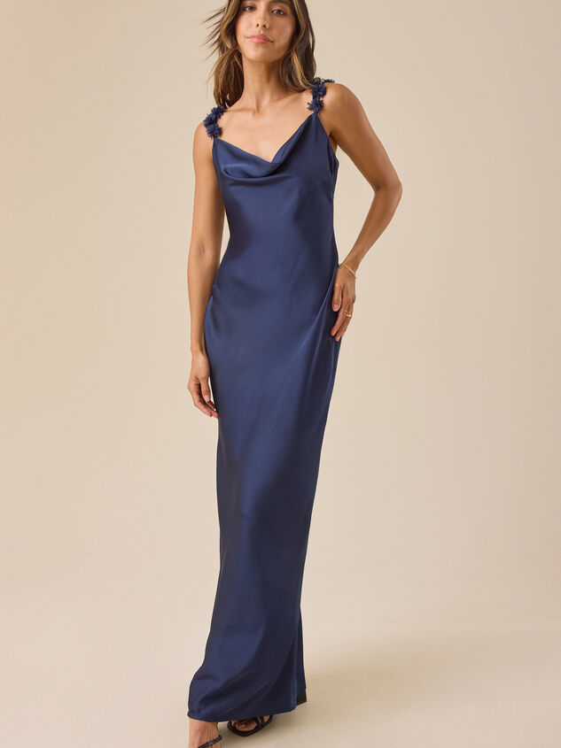 Scarlett Satin Maxi Dress Detail 6 - TULLABEE