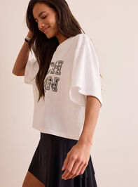Touchdown Cropped Boxy Tee Detail 4 - TULLABEE